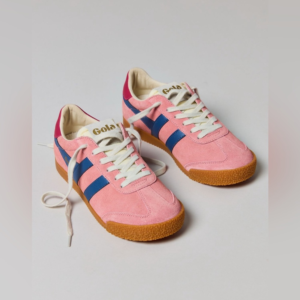 Gola Women's Elan Leather Sneaker Coral Pink/Moonlight/Raspberry